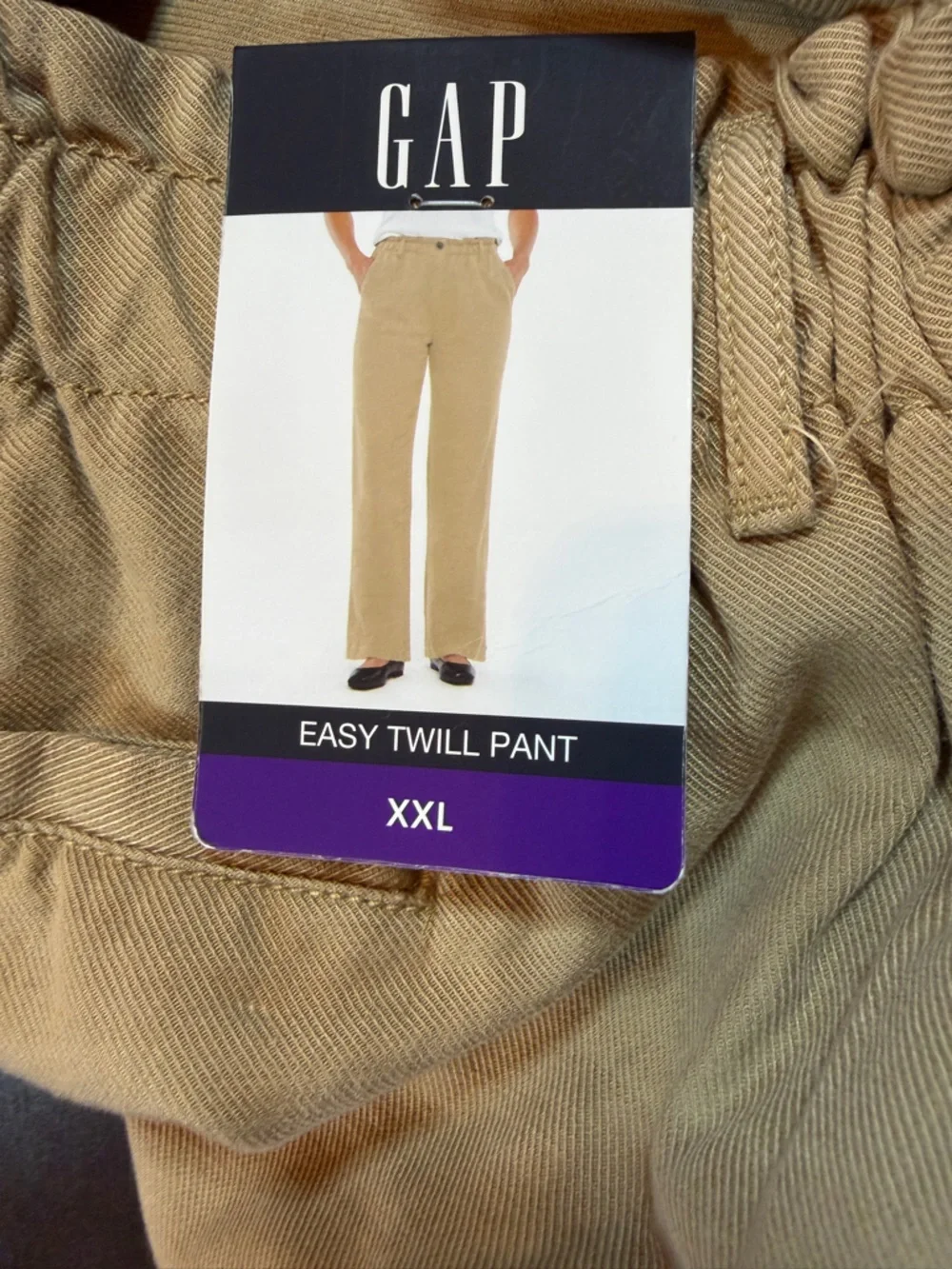 NWT Gap Cream Twill Wide Leg Pull On Pants Women's XXL Quiet Luxury